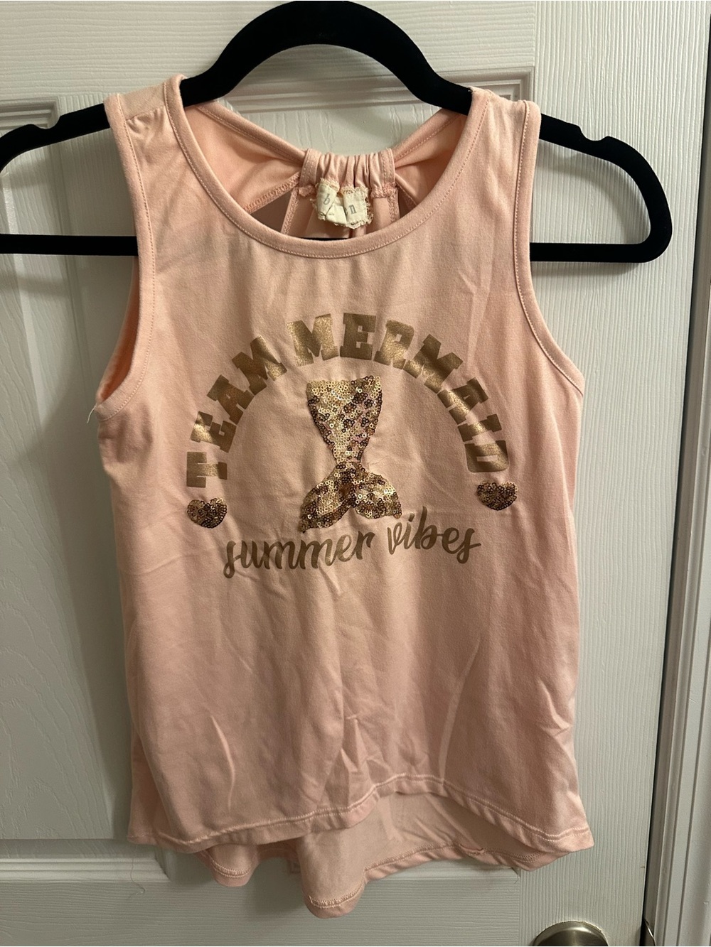 Btween Girls Size 10 Pink Sleeveless Tank Top Short Mermaid Summer